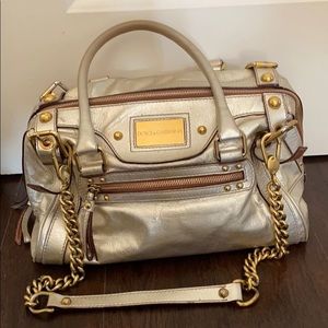 Dolce & Gabbana Gold Metallic Leather Bag